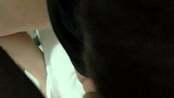 white girl gives sloppy blowjob bent over in pov 😍