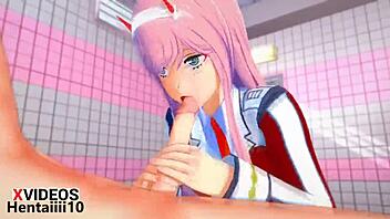 I love Zero Two's blowjob in that hentai video