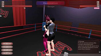 Kinky anime girl dominates with pegging and rough sex in the ring