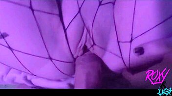 Roxy Lights Gets Intensely Fucked Right Through Her Sheer Fishnets, Revealing Every Thrust And Pussy Action.