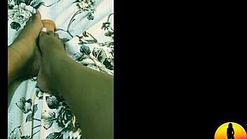 Latina brunette masturbates with foot therapy leading to cum