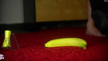 Unbelievable! Jelisa Rose crushes banana with feet for wild footjob. Never seen anything like it!