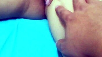 Lingerie-clad wife indulges in self-pleasure