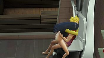 나루토 헨타이: 히나타가 나루토 자지에 오랄과 애널 훈련