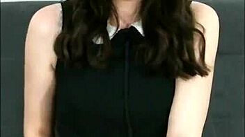 Get down on your knees and let me stroke your cock with a dildo