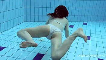 Roxalana Swims Underwater in Bikini Showing Tight Pussy