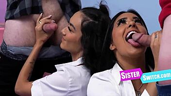 Hey, if ya fuck my stepsis, I wanna screw yours too, ya know? Caught in a wild 4-some mess!