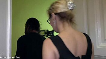 Curvy blonde's wild encounter with homeless stranger in bedroom