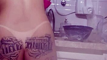 sexy latina teen 18+ washes dishes and prepares dinner