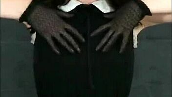 Get down on your knees and let me stroke your cock with a dildo