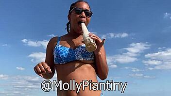 Khalessi enjoys a steamy 69 session with her ebony Dominican friend before a beachside interview in stunning 4k quality