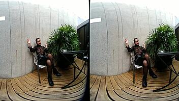 young 18+ goddess smokes topless in leather outdoors