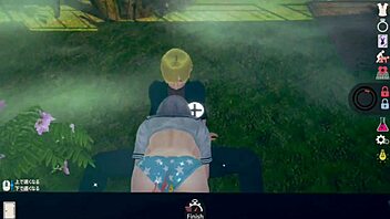 AI girl in 3D cartoon gets massive tits massaged