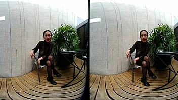 young 18+ goddess smokes topless in leather outdoors