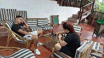 My brother-in-law rests, I suck his big delicious dick.