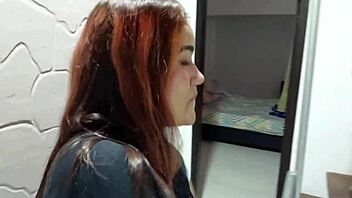 stepsister got horny on my birthday, deepthroat big cock