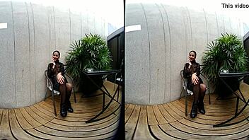 young 18+ goddess smokes topless in leather outdoors