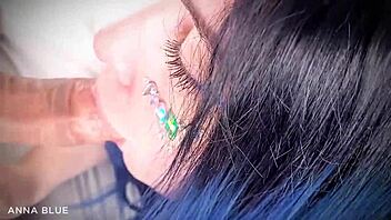 at animecon afterparty, this blue-haired girl sucked my dick.