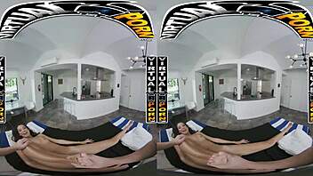 Freya von Doom's sensual massage experience in POV style with oiled tits