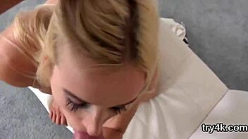 Petite girlfriend gives a sloppy blowjob and gets her pussy pounded in POV