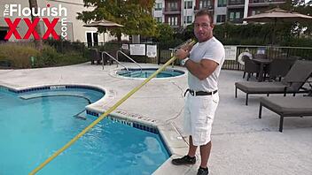 Pool Boy Pornstar Meets Sugarmama For Pickup