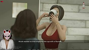 Asian beauty in a steamy cartoon porn game