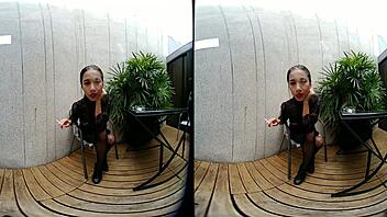 young 18+ goddess smokes topless in leather outdoors