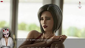 Asian beauty in a steamy cartoon porn game