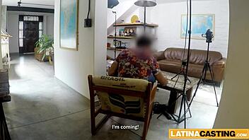 Latina brunette takes deep face fucking for casting. She swallows after doggystyle.