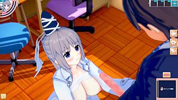 【エロゲーコイカツ！】東方 物部布都におっぱい揉みまくりh！3dcg巨乳アニメ動画 東方プロジェクト 【ヘンタイゲーム とうほう もののべのふと】