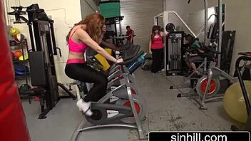 he couldn't resist fucking hot red head in gym