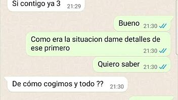 My girlfriend shares past stories with friends on the phone.