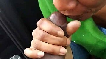 This ebony slut’s sucking me off outside, sloppy and raw! 🔥