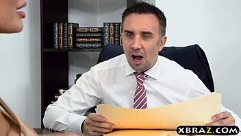 Can this busty lawyer handle rough anal at the office?