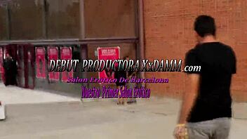 unexpected public trio in erotic salon barcelona with blonde milf riding outdoors