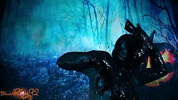 I can't resist this Halloween milf in messy roleplay!