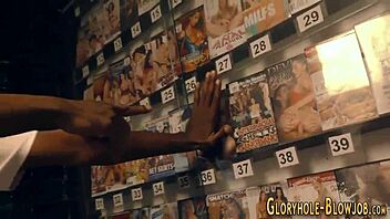 blonde babe sucks monster cock at interracial gloryhole