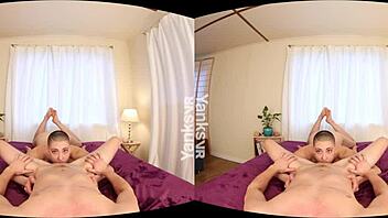 Iris Ives gives a sensual blowjob to trans Leif Blowher in VR