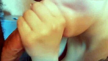 Cute blonde hard fuck after lub with cum in mouth