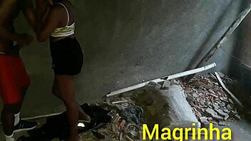 Skinny girl in favela house takes big dick