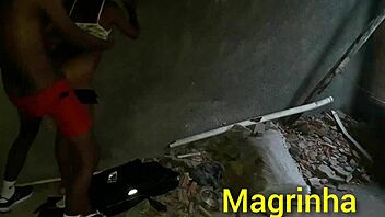 Skinny girl in favela house takes big dick