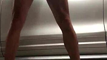 Gay amateur works out in his private gym