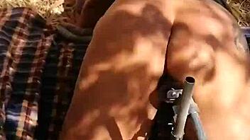 Devska Slams Huge Dildo Deep In Outdoor Close-Up Action!