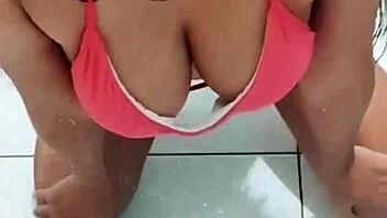 Namiiya's face covered in cum after deepthroat session