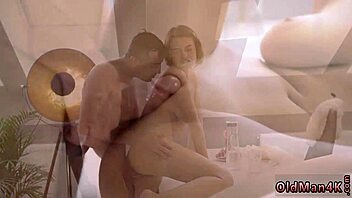 Young Brunette EXPLORES Old Gentleman With HARDCORE Blowjob!