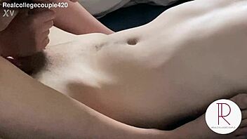 Naughty college girl handcuffs boyfriend and sucks his cock