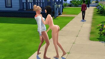 Lesbians Engage In Nasty Masturbation And Kissing On Street