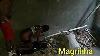 Skinny girl in favela house takes big dick