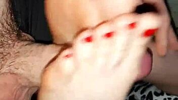 I love lena's awesome oiled feet for massage