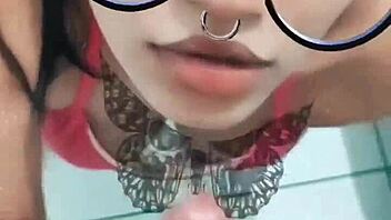 Namiiya's face covered in cum after deepthroat session